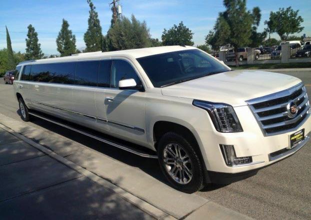 Cadillac Escalade stretch limousine on the street