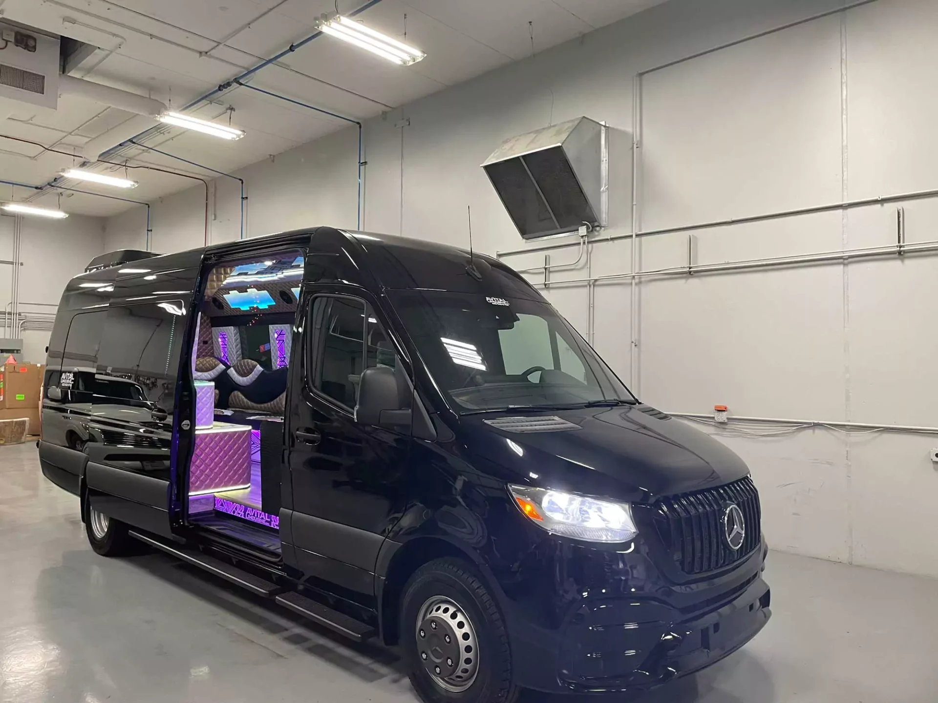 Party bus exterior, Stop and Go Airport Shuttle Service Inc.