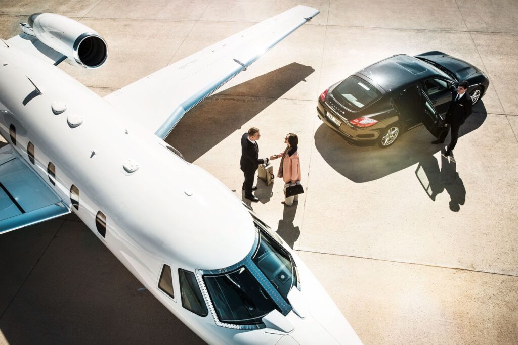 Corporate limousine service vehicle ready for executive transportation in Chicagoland