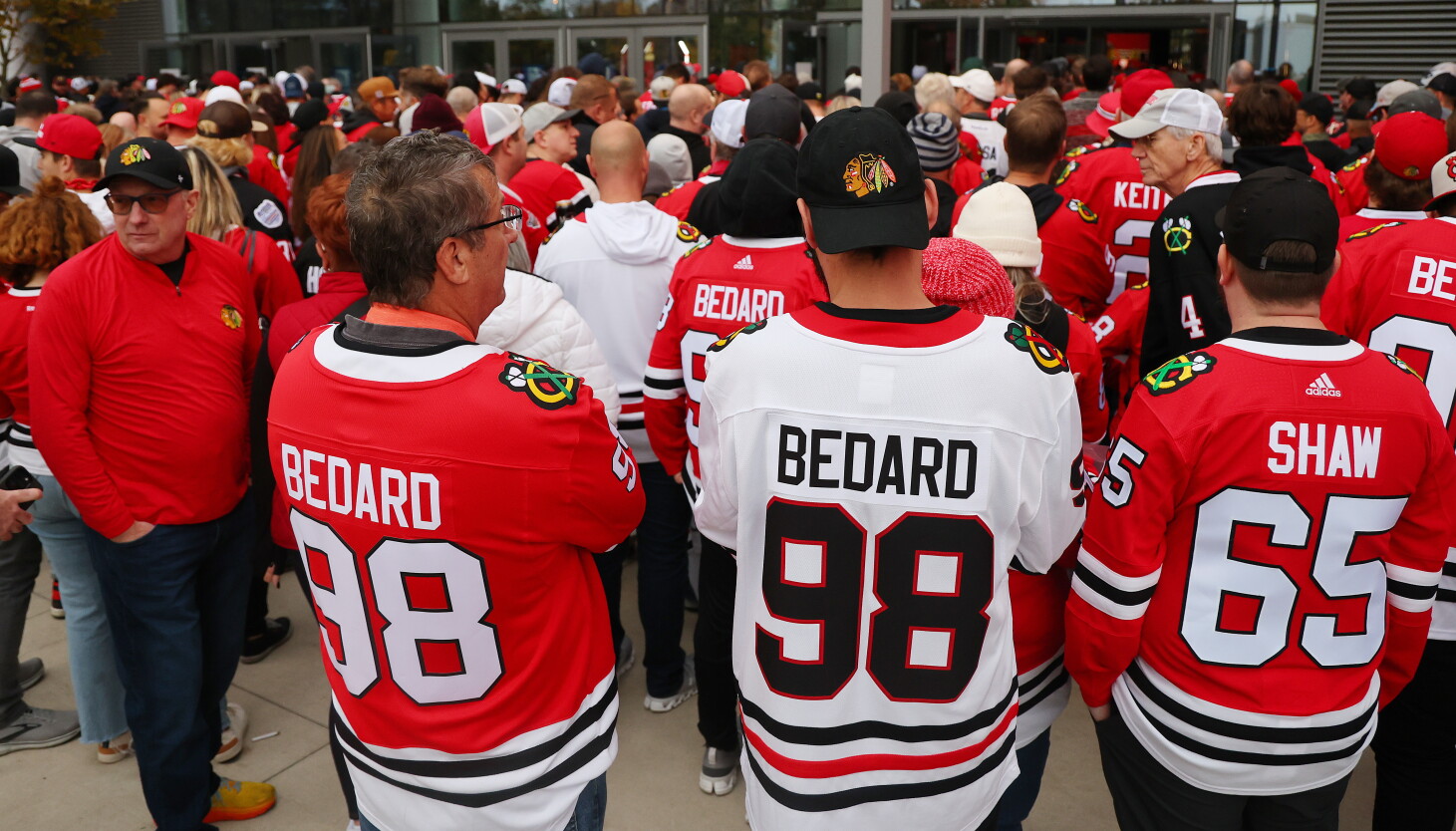 Chicago Blackhawks party bus at the United Center