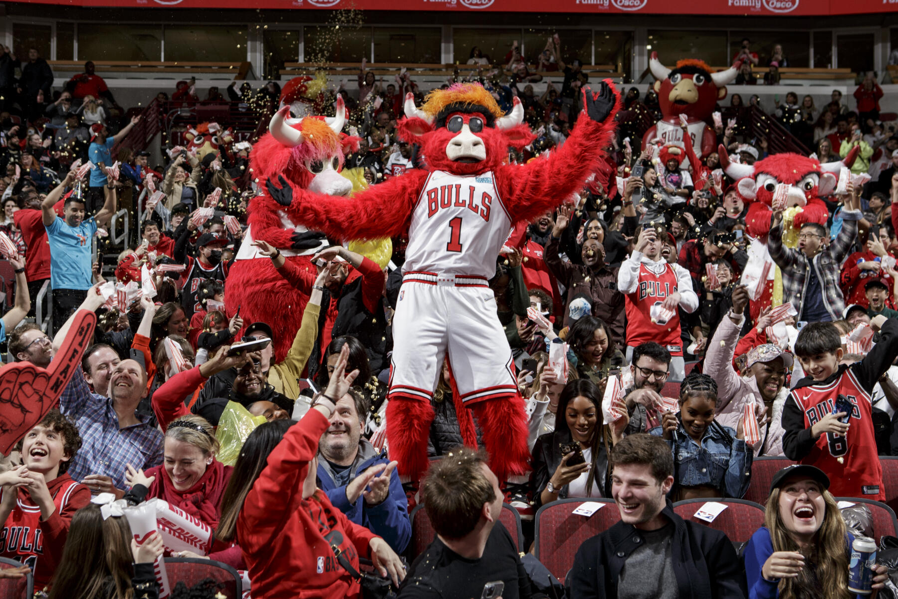 Chicago Bulls game day party bus at the United Center