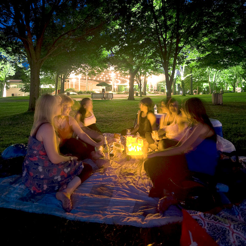 Ravinia Festival pavilion and lawn, Highland Park, Illinois, served by Stop & Go Airport Shuttle Service, Inc.